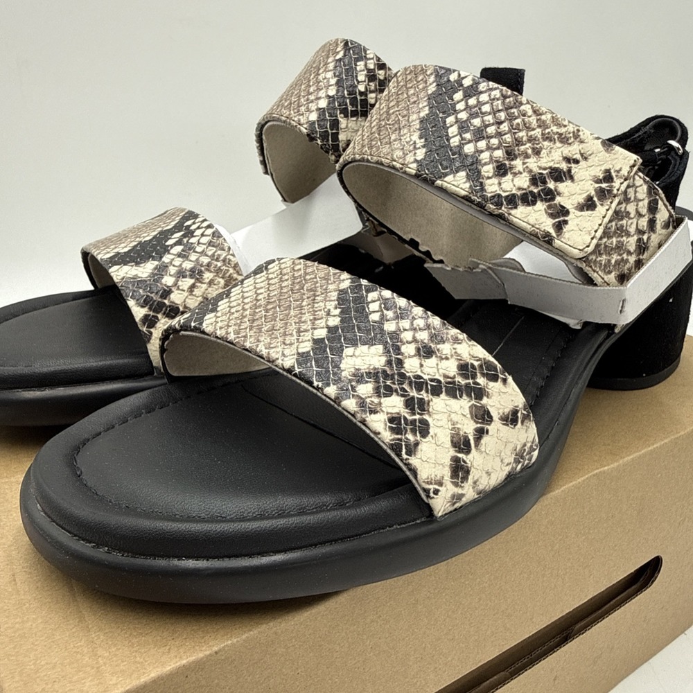 ECCO Sculpted 35 Luxe Sandals Womens 11-11.5 Snake Skin Ankle Strap Heel 222763